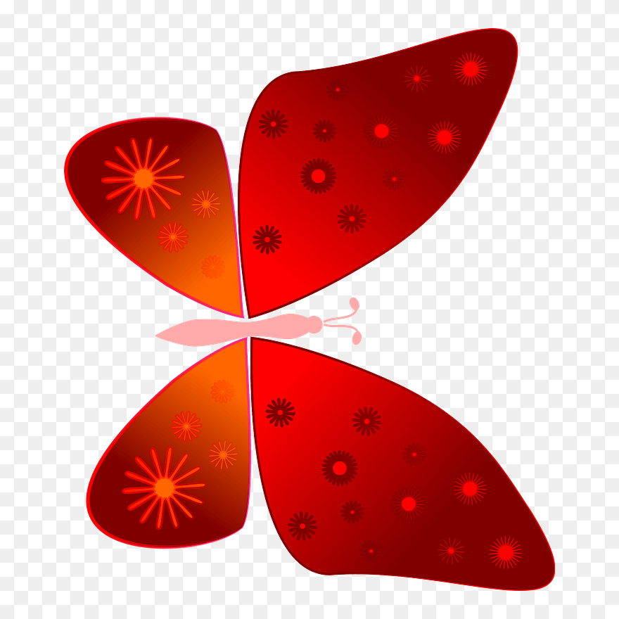 Red Butterfly Clipart - Png Download