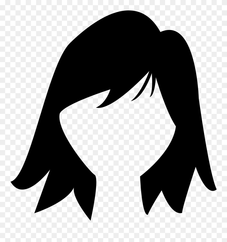 Short Dark Female Hair Shape - Mullet Hair Mullet Clip Art - Png Download