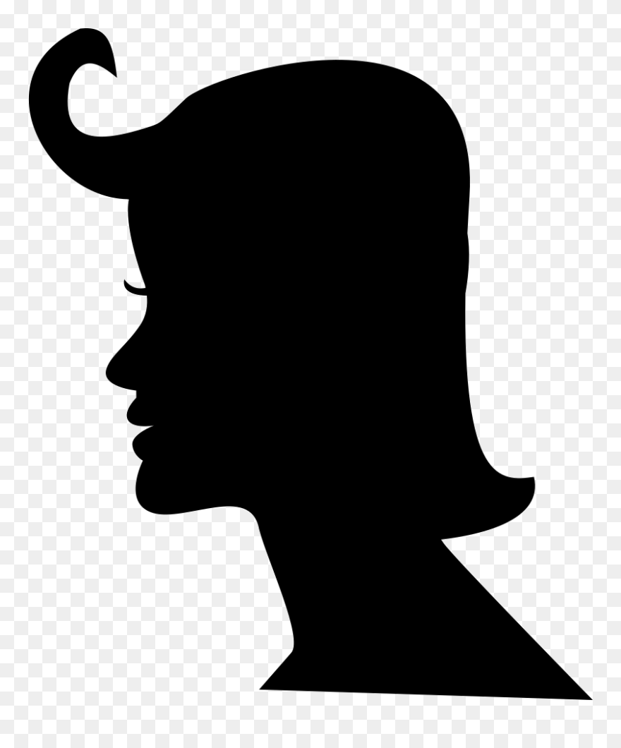 Female Short Hair - Woman Face Silhouette Png Clipart
