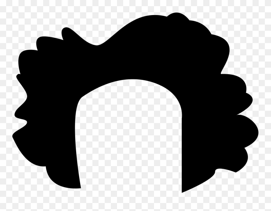 Short Black Irregular Hair Shape - Head Hair Clipart