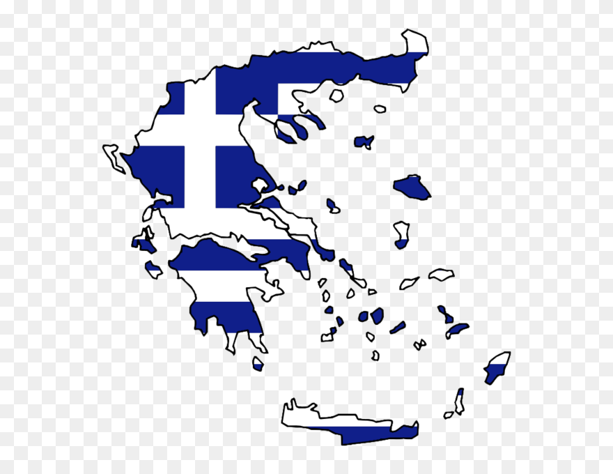 Greece Map And Flag Clipart