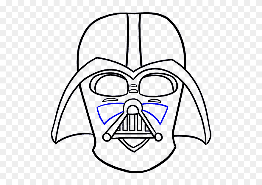 Darth Vader Mask Drawing Easy Clipart