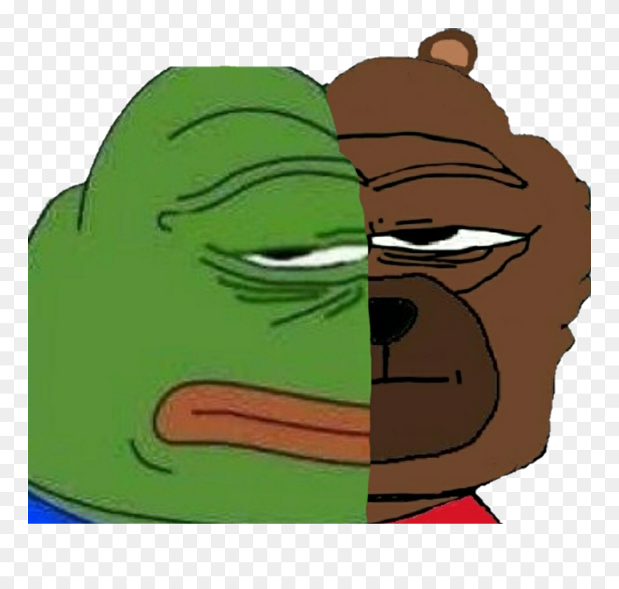 Pepe Bobo Face Split - Pepe Sarcasm Clipart