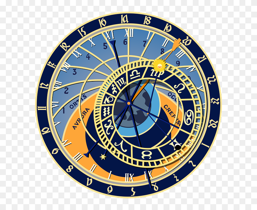 Prague Astronomical Clock Clipart - Png Download