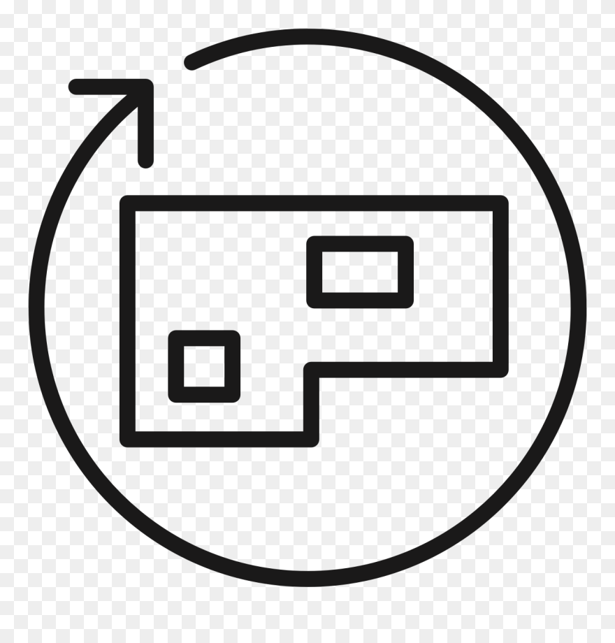 An Illustrated Black And White Icon Depicting A Floorplan Clipart