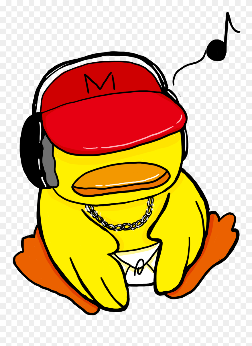 Duck Listening To Music Clipart