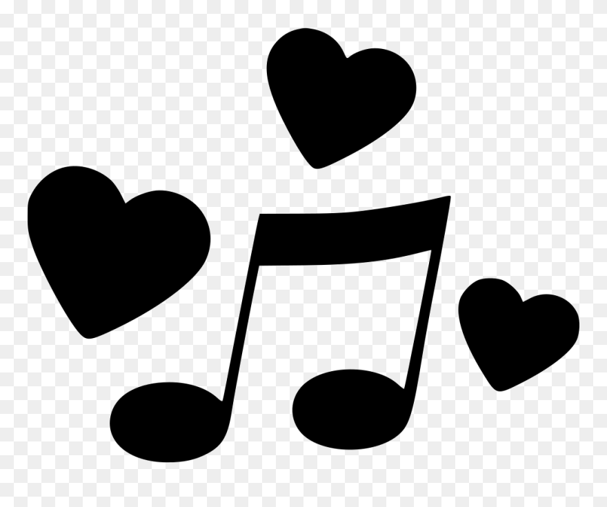 Free Png Music Download Sites - Black And White Music Notes With Hearts Clipart Transparent Png