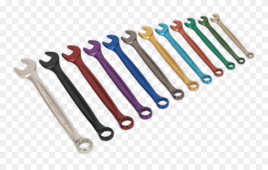 Combination Spanner Set 12pc Multi Colourot Metric - Coloured Spanner Set Clipart