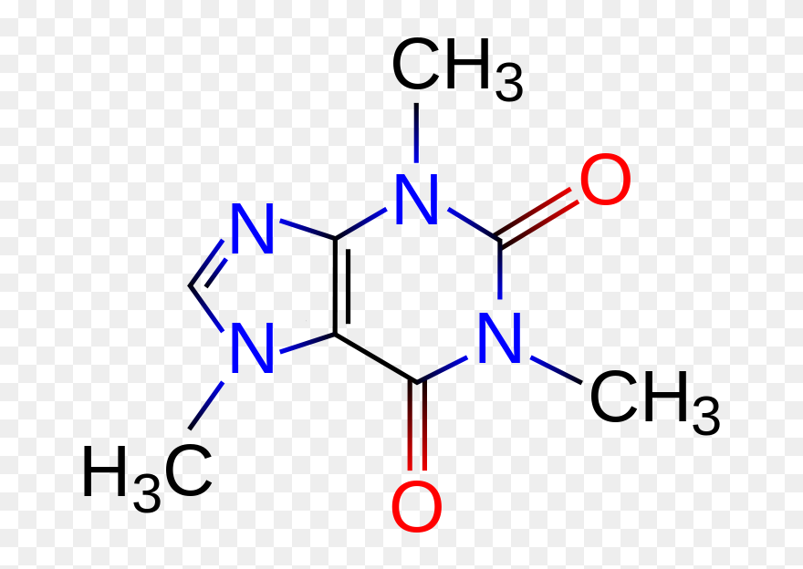 764px-caffeine - Svg - Structure Of Caffeine Clipart