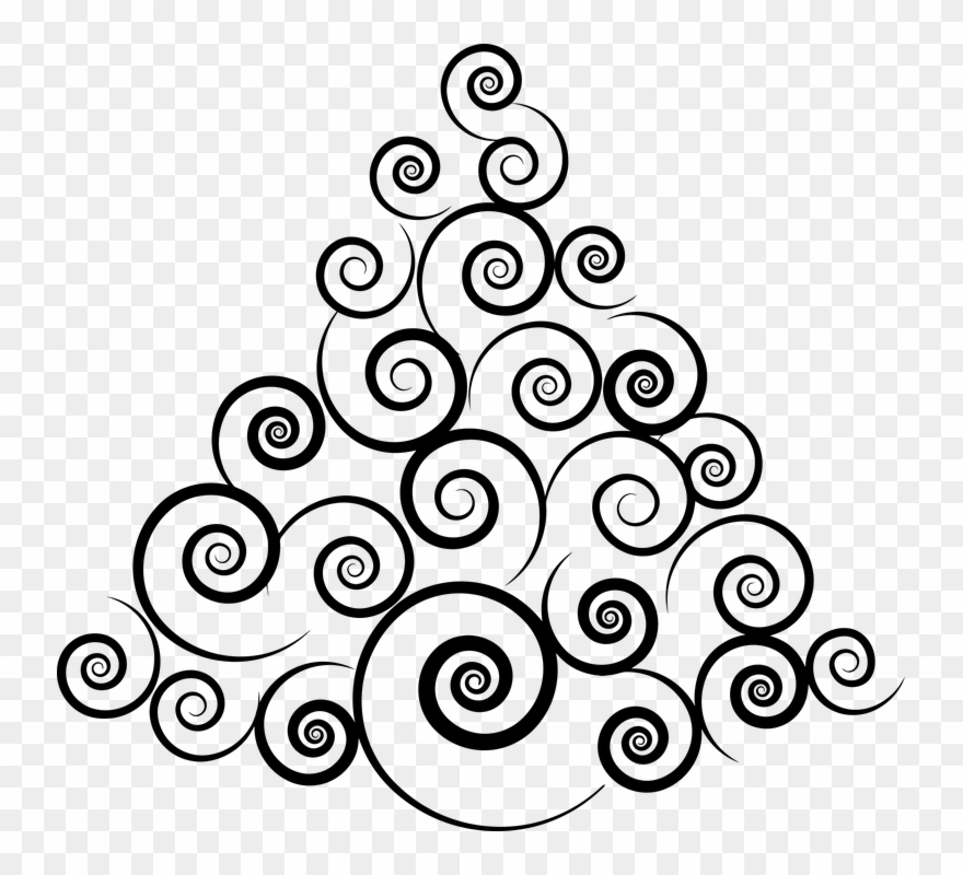 Collection Of Fancy Christian Lines And Borders - Transparent Abstract Christmas Tree Clipart