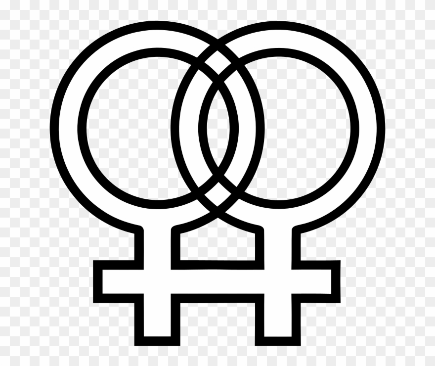 Linked Female Symbols - Female X Female Symbol Clipart