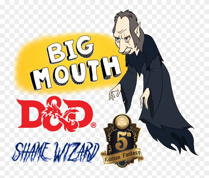 Big Mouth D&d 5e Shame Wizard - Dungeons & Dragons 5th Edition Rpg: Spellbook Cards Clipart