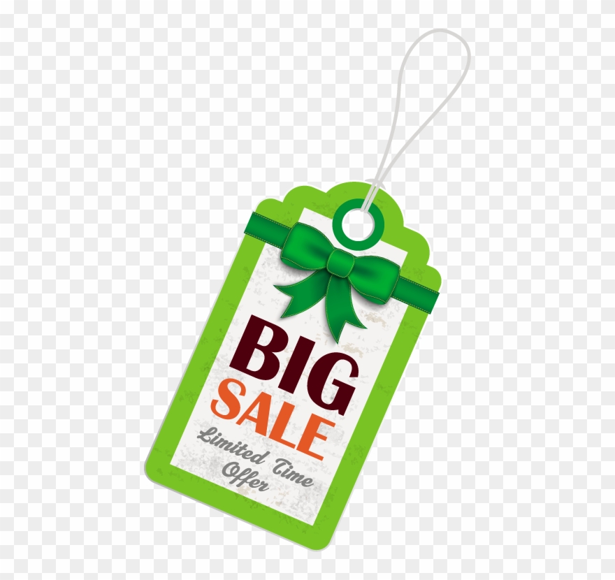 Green Big Sale Hang Tag - Big Sale Tag Png Clipart