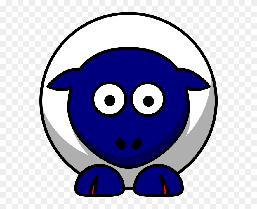Sheep Looking Straight White - Cartoon Sheep .png Clipart