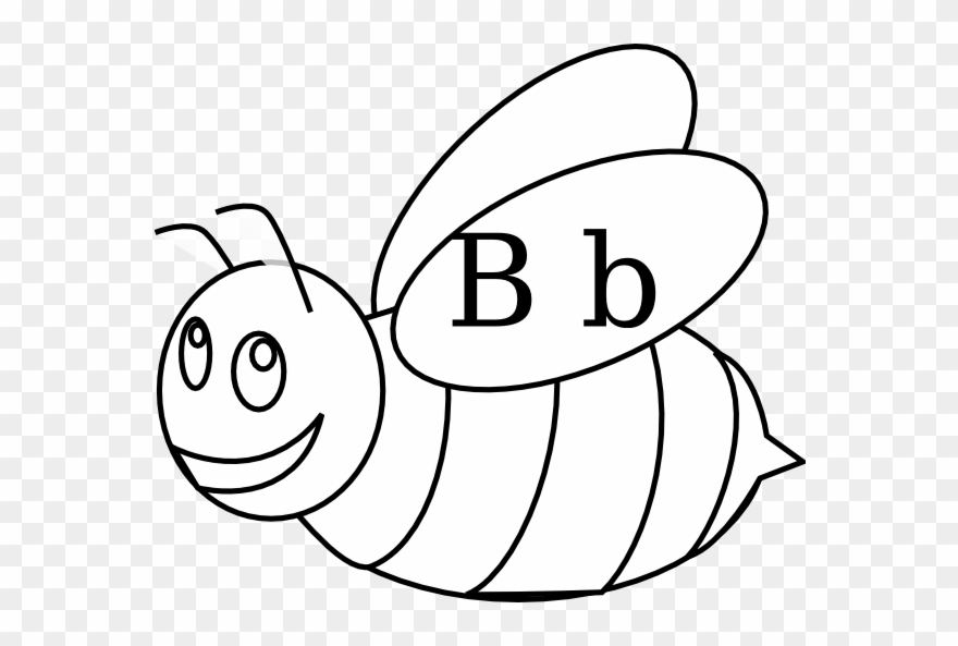 Bumble Clipart B Word - Outline Of A Bee - Png Download