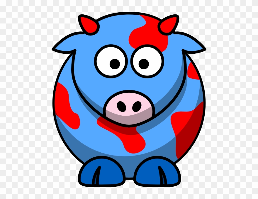 Red And Blue Cow Clipart
