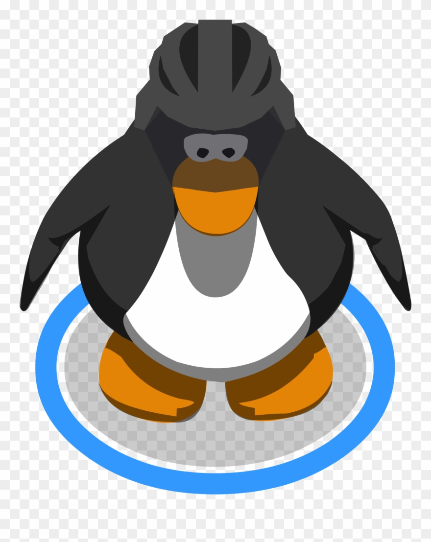 Black Hockey Helmet In-game - Club Penguin Penguin Png Clipart