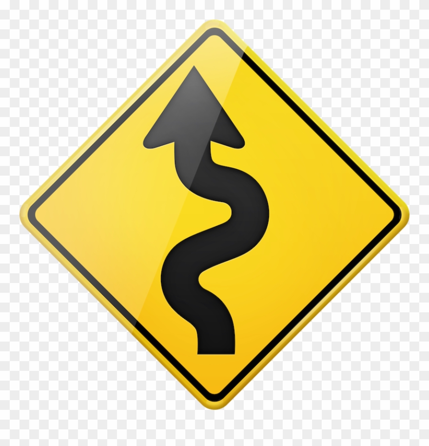 Opportunity Cost - Winding Road Sign Png Clipart