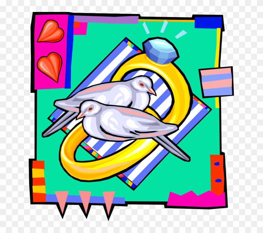 Vector Illustration Of Wedding Band Rings Signify Pledge - Clip Art - Png Download