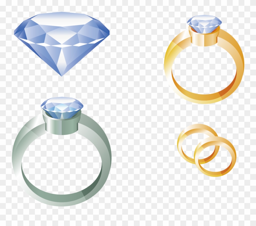 Kissing Clipart Engagement - Ring Diamond Vector Png Transparent Png