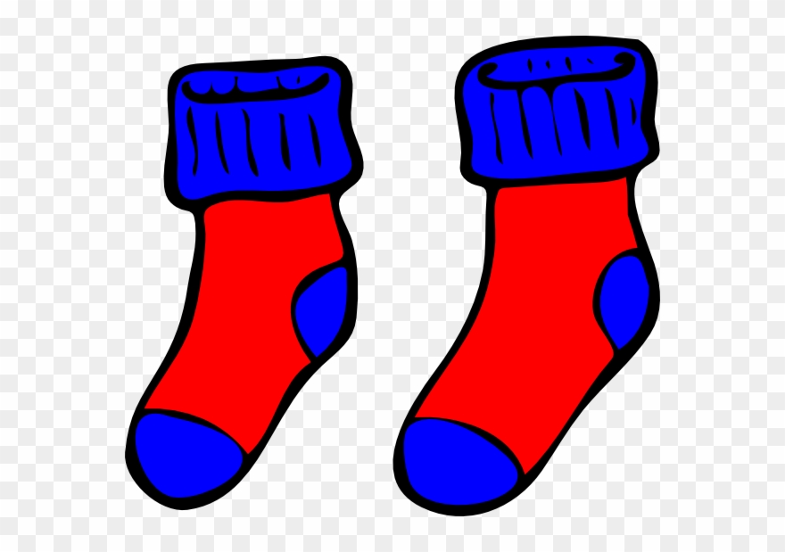 Sock Clip Boy Clipart - Blue And Red Socks Clipart - Png Download