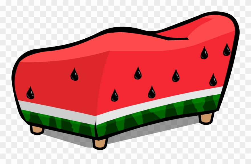 Watermelon Sofa Sprite 004 - Club Penguin Furniture Couch Clipart