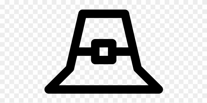 Pilgrim Hat Rubber Stamp - Thanksgiving Pixel Icons Clipart