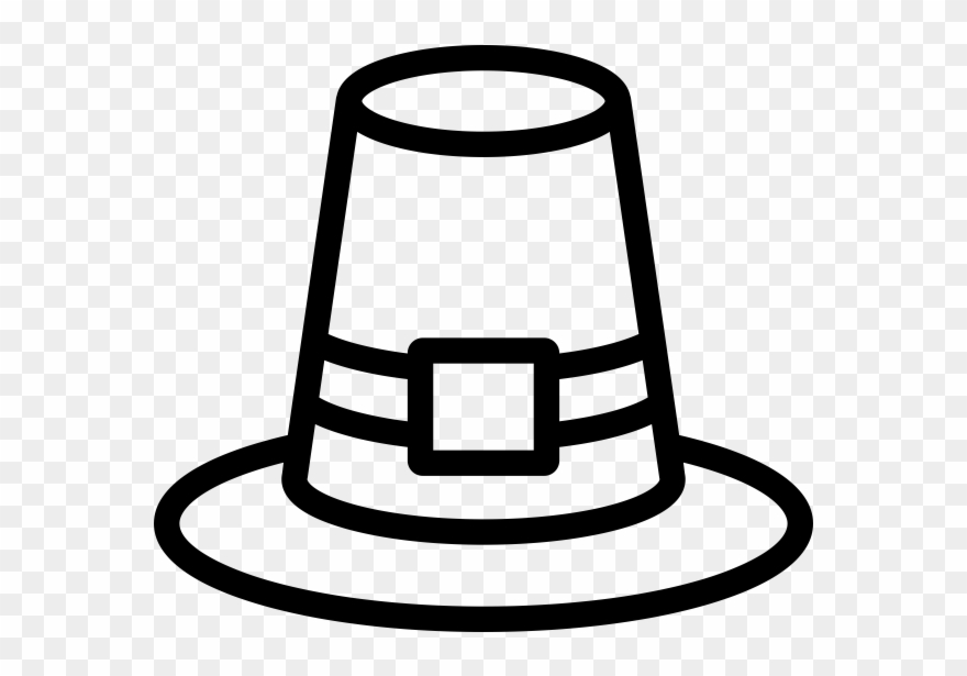 Pilgrim Hat Rubber Stamp - Drawing Clipart