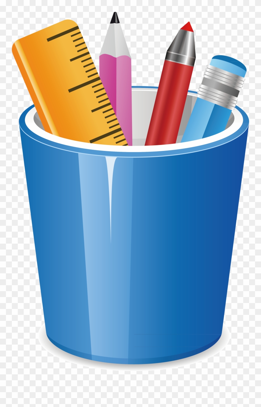 Download Clip Art Blue Pencil Element Transprent - Clip Art Pencil Pot - Png Download
