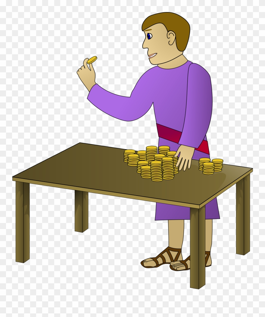 Rich Young Man Counting Clipart