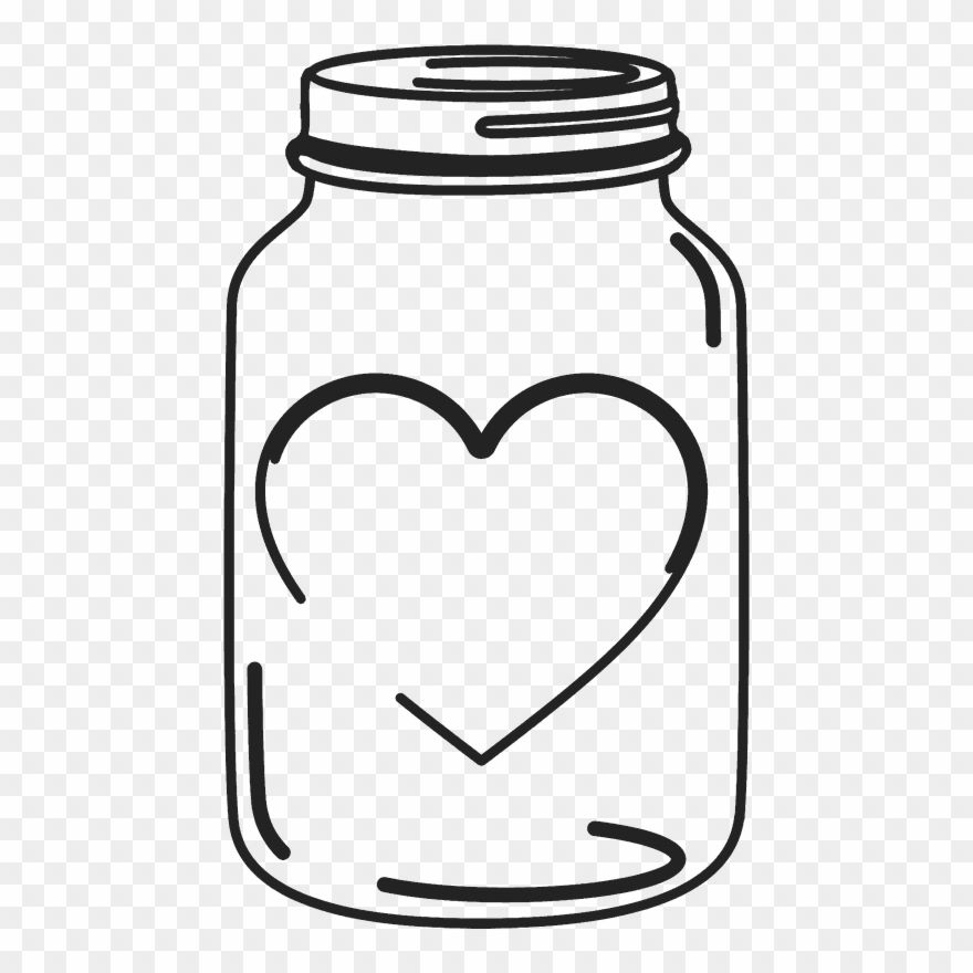 Mason Jar Clipart Heart - Mason Jar Clip Art Png Transparent Png