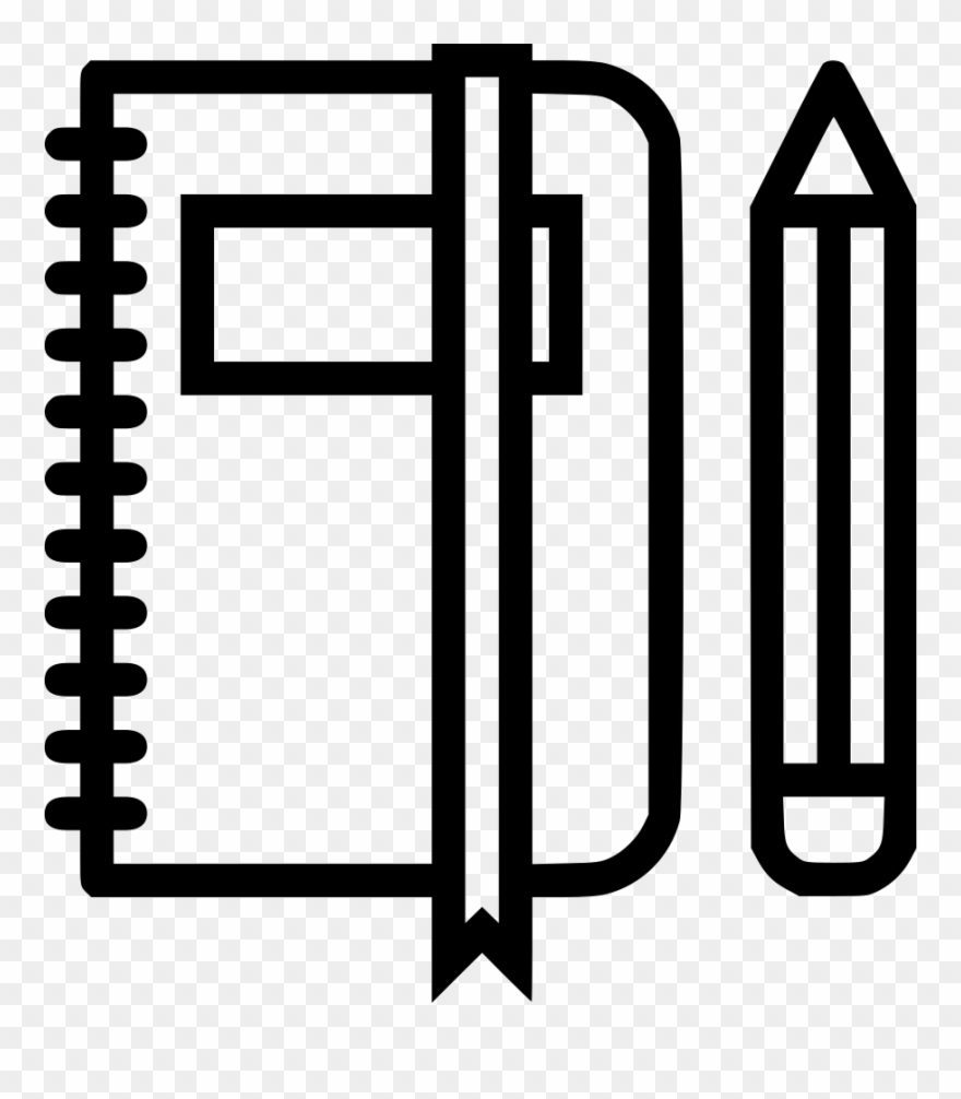 Book Folder Pen Pencil Notebook Education Log Office - Icon Book And Pencil Clipart