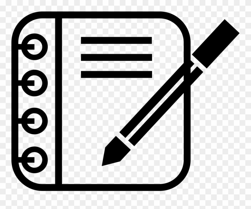Pencil And Notebook Comments - Icono De Toma Nota Clipart