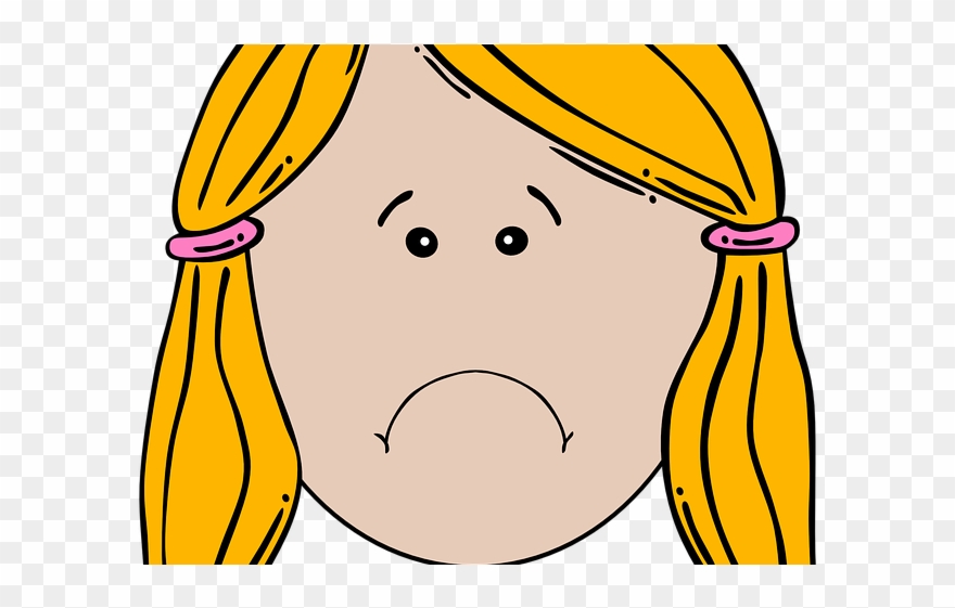 Girls Disappointed Cliparts - Cartoon Girl Face - Png Download