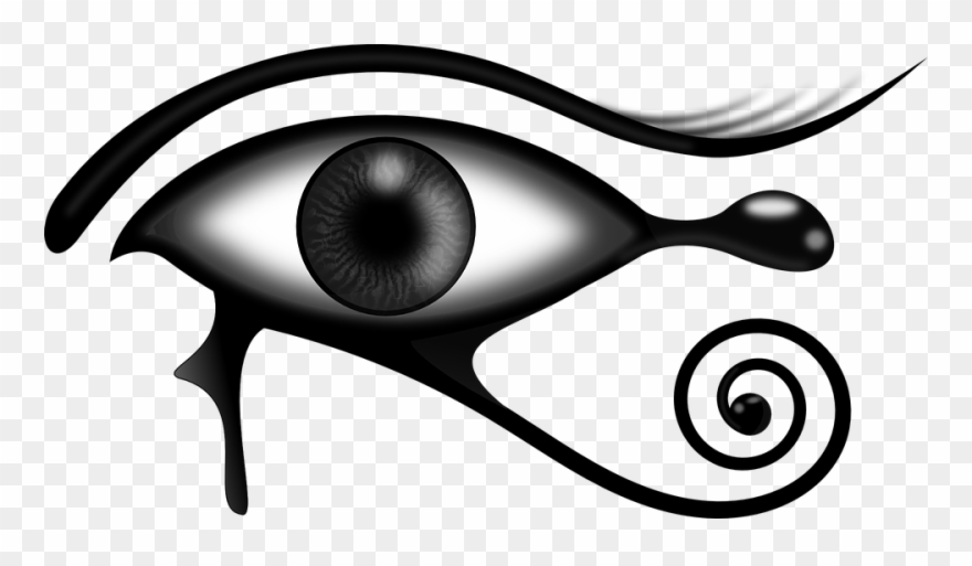 Eyeball Clipart Visual - Black And White Egyptian Art - Png Download