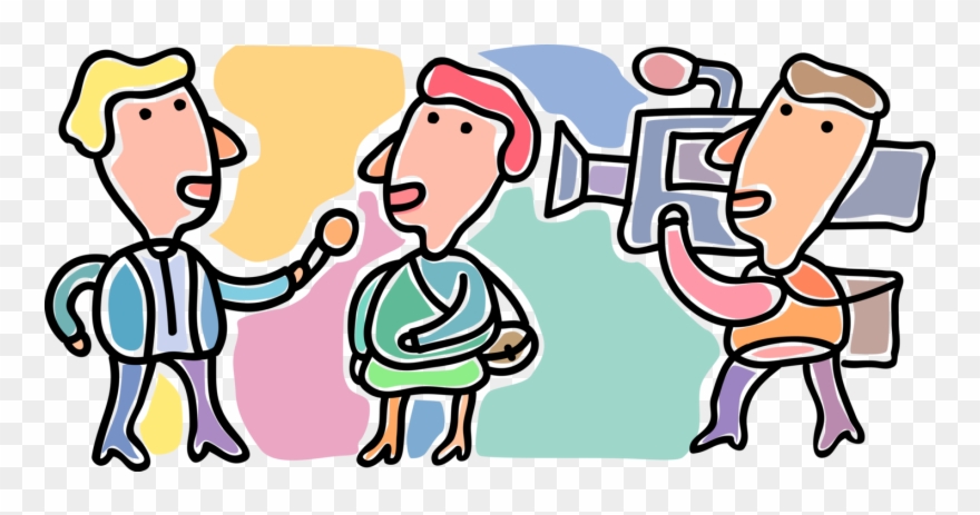 Vector Illustration Of Broadcast News Television Interview - Interview Cartoon Clipart