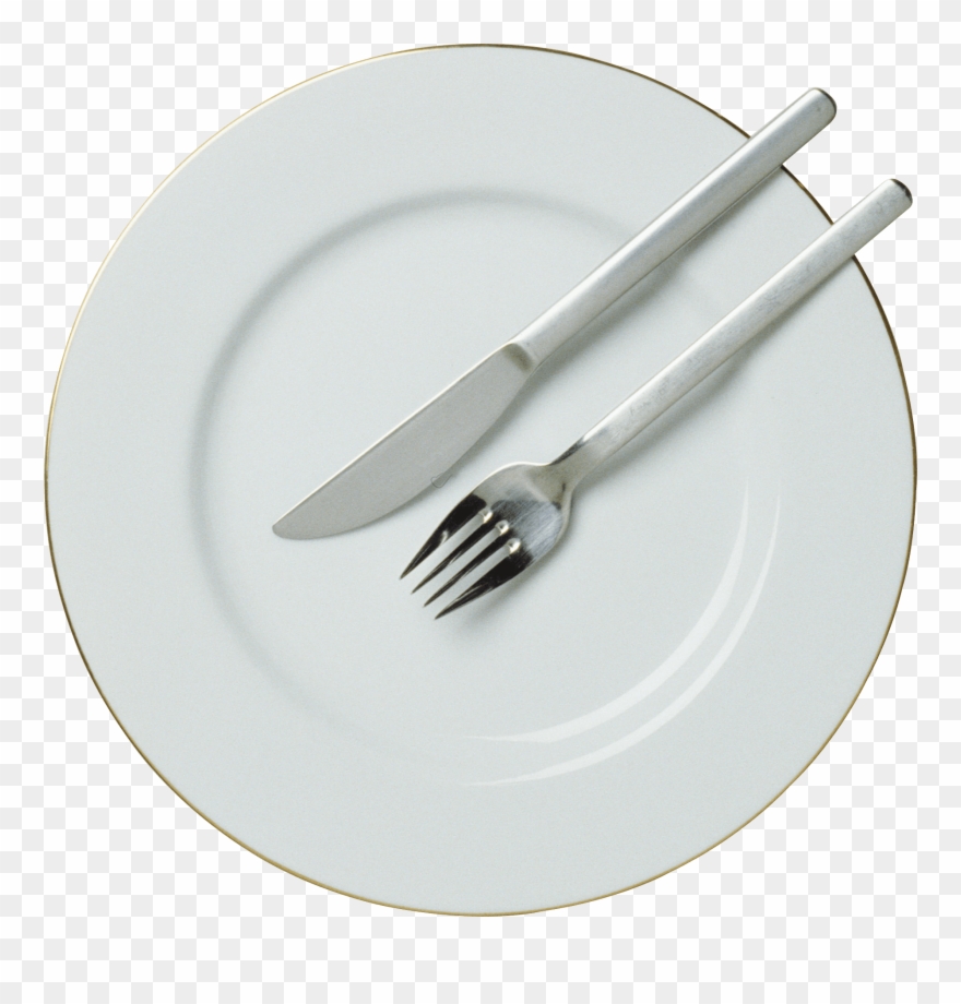 Fork Knife Plate Transparent Png - Plate Fork Png Clipart