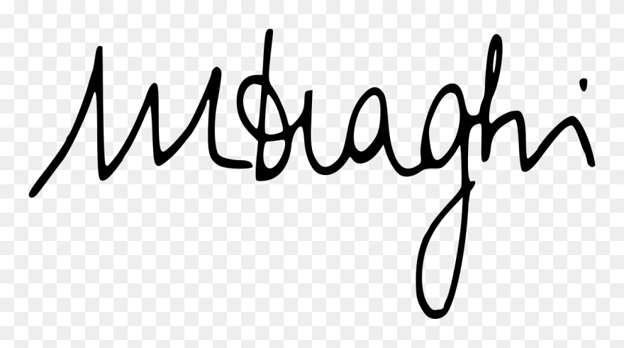 Mario Draghi Signature - Firma Billete De 100 Euros Clipart