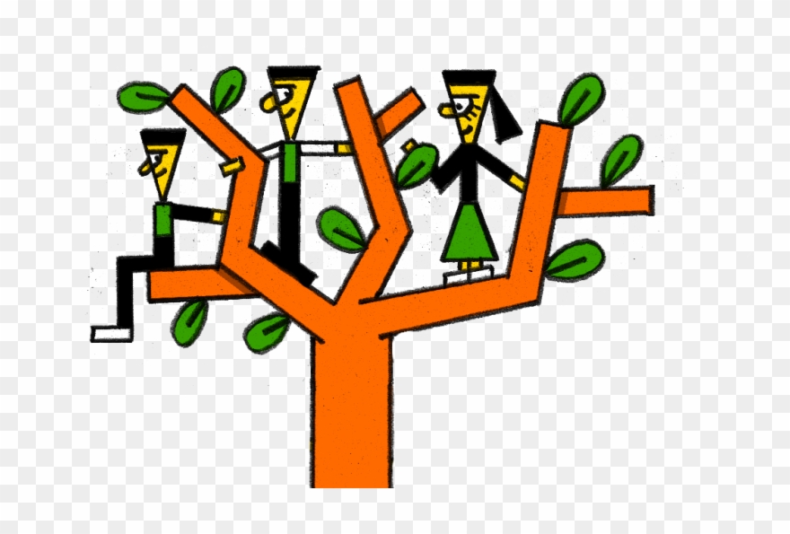 A Tree With People In It Clipart