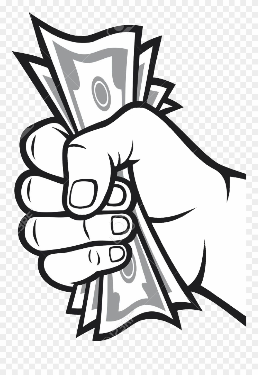 Drawing Bag Banknote Transprent Png - Money Hand Vector Clipart