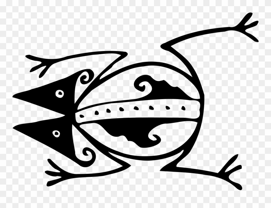 Frog Free Vector / 4vector - Tribal Frog Ancient Animal Tribal Art Tote Bag, Adult Clipart