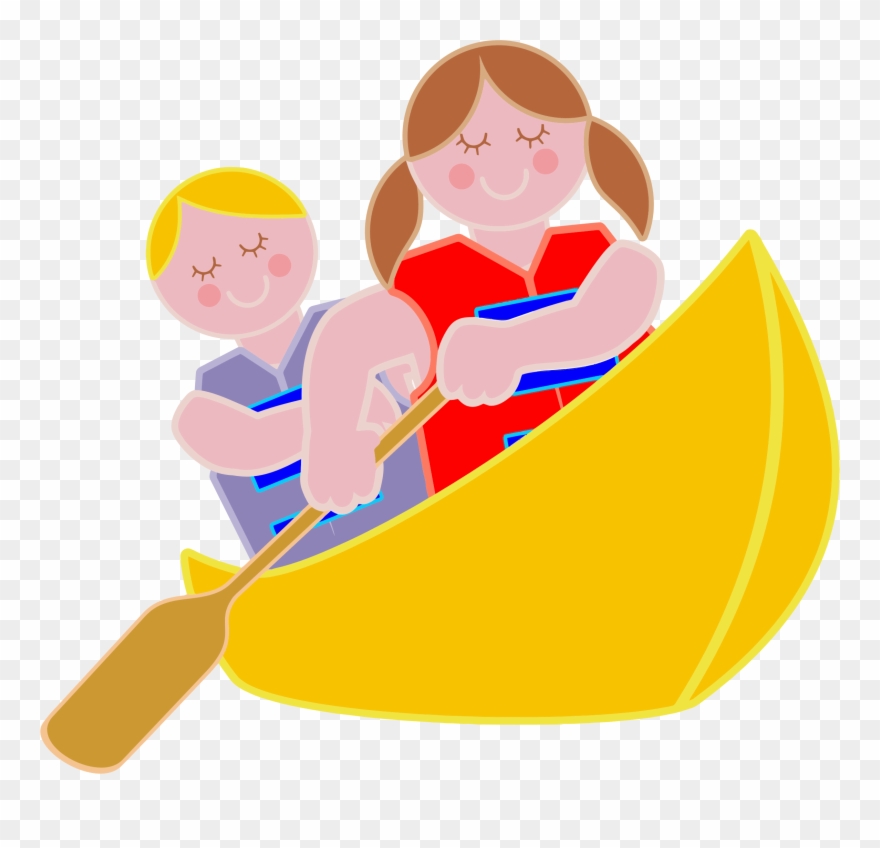 Kayaking Clipart Png - Boy And Girl In Canoe Transparent Png