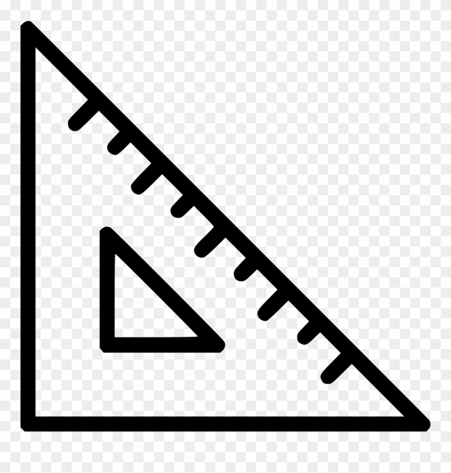 Rule Scale Measure Tool - Triangle Ruler Icon Clipart