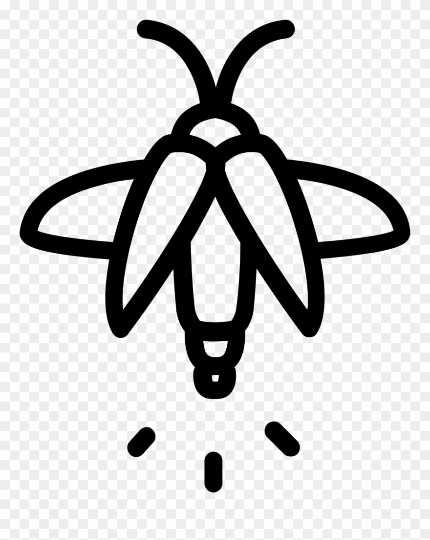 Big Image - Firefly Clipart Black And White - Png Download