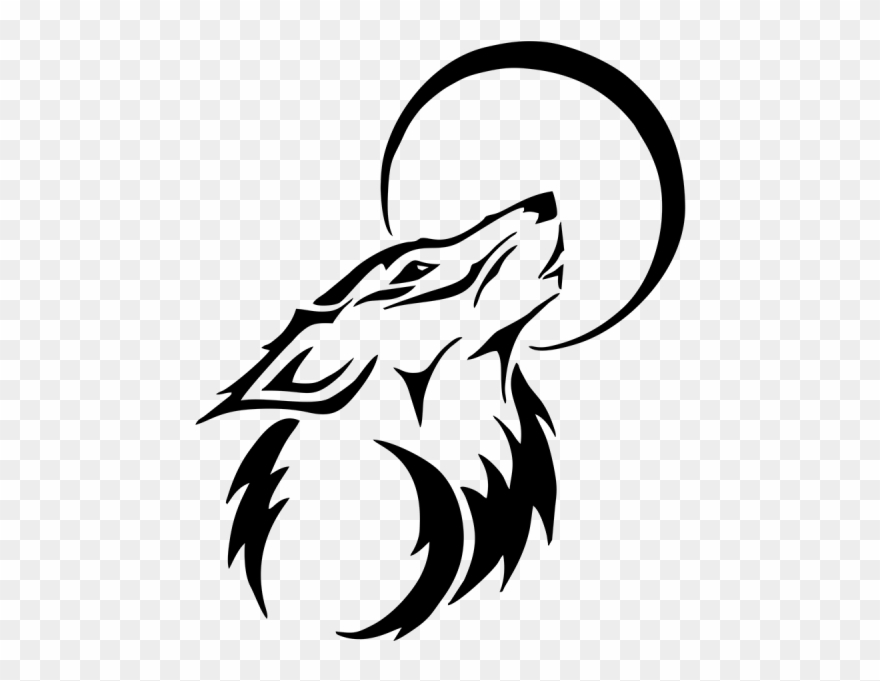 Wolf Moon Dog - Cute Easy Drawings Of Wolves Clipart