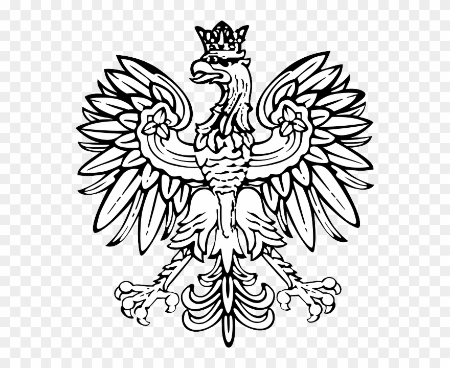 Foot Clipart Eagle - Polish Coat Of Arms Outline - Png Download