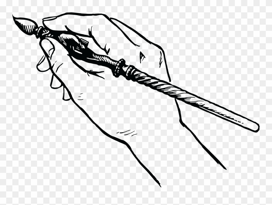 Free Clipart Of A Painting Hand - Hand Painting Clipart Black And White - Png Download