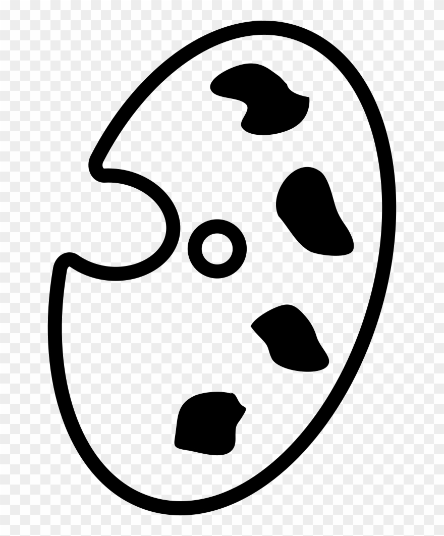 Painting Palette Outline With Various Color Options - Painting Clipart