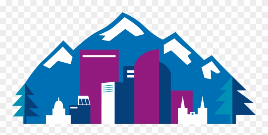 Denver Skyline Line Drawing Clipart