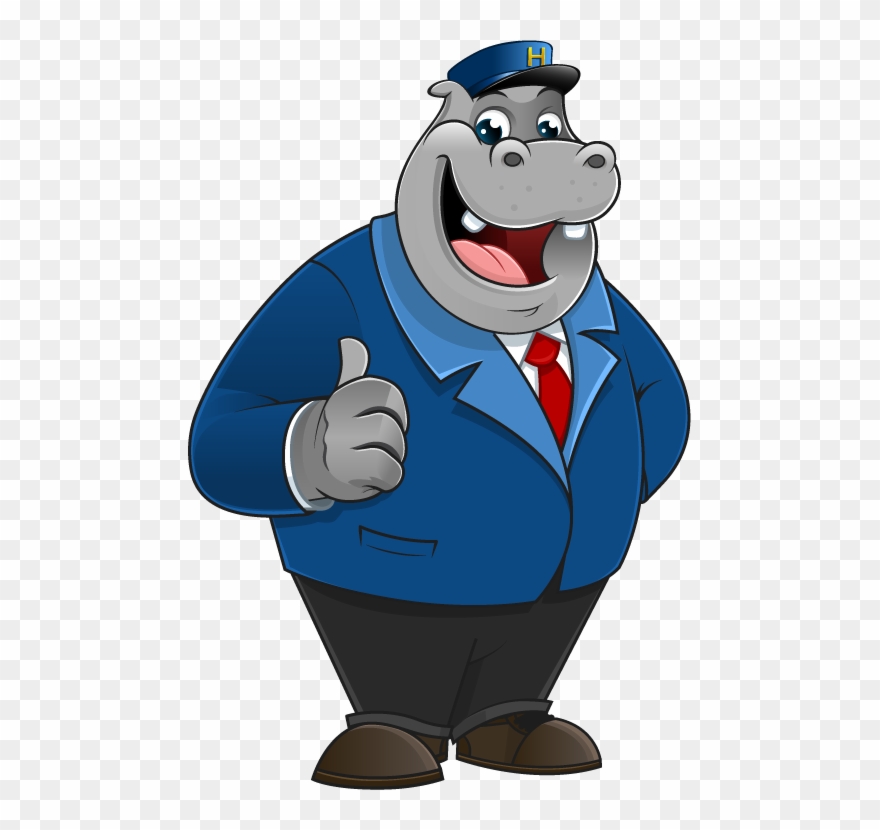 Hippo Mascot Cliparts - Hippo Mascot - Png Download